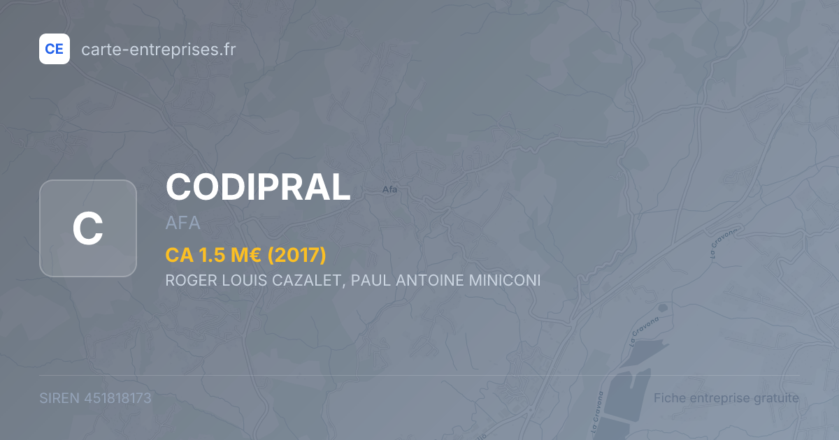 CODIPRAL — 451818173 — fiche entreprise