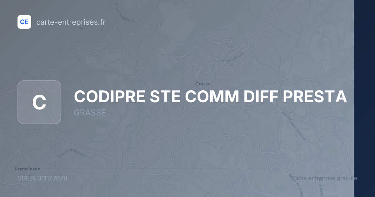 CODIPRE STE COMM DIFF PRESTA — 311177679 — fiche entreprise