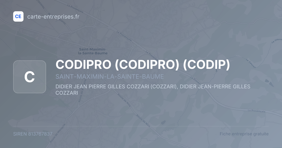 CODIPRO (CODIPRO) (CODIP) — 813767837 — fiche entreprise