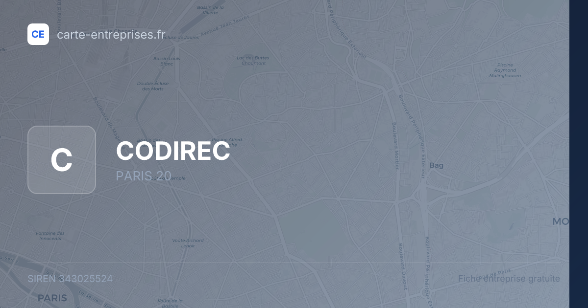 CODIREC — 343025524 — fiche entreprise