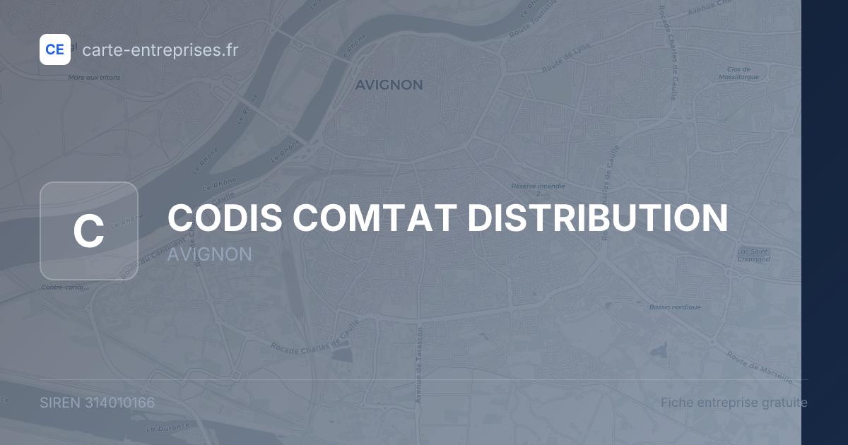 CODIS COMTAT DISTRIBUTION — 314010166 — fiche entreprise