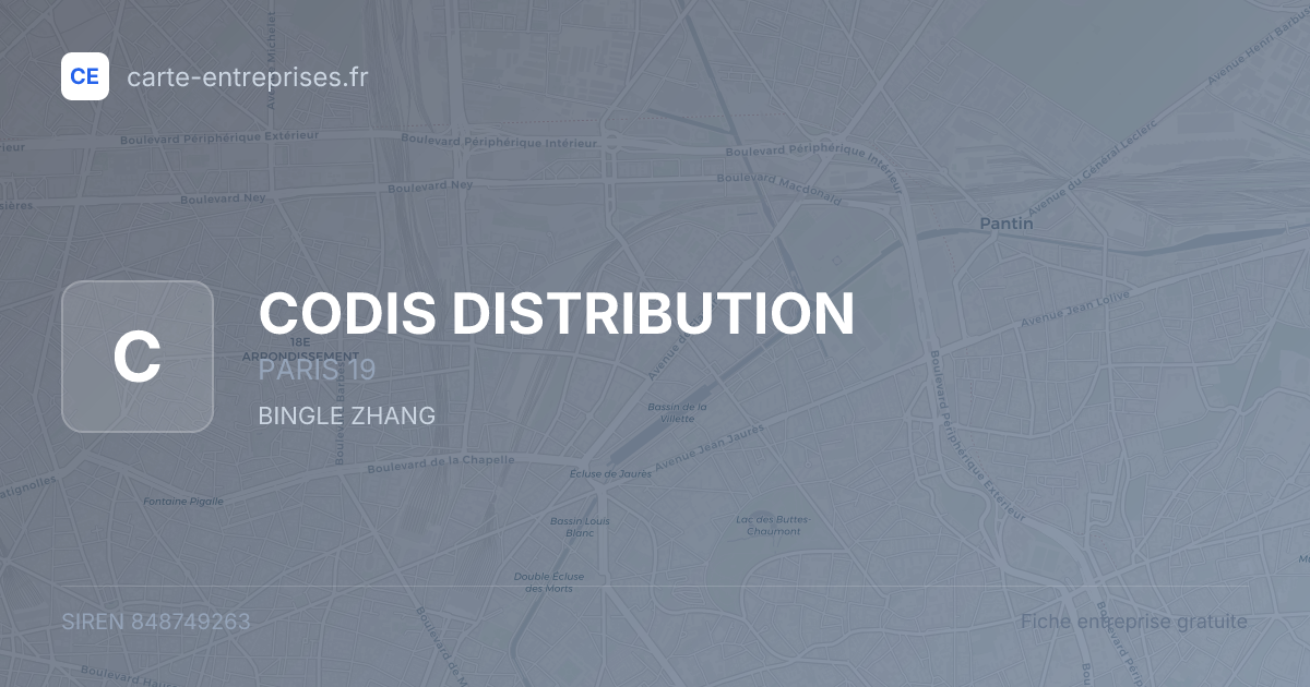 CODIS DISTRIBUTION — 848749263 — fiche entreprise