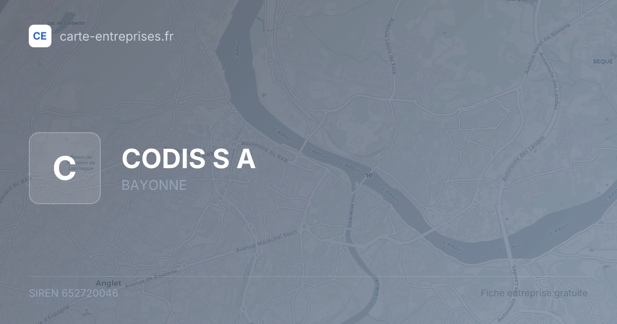 CODIS S A — 652720046 — fiche entreprise