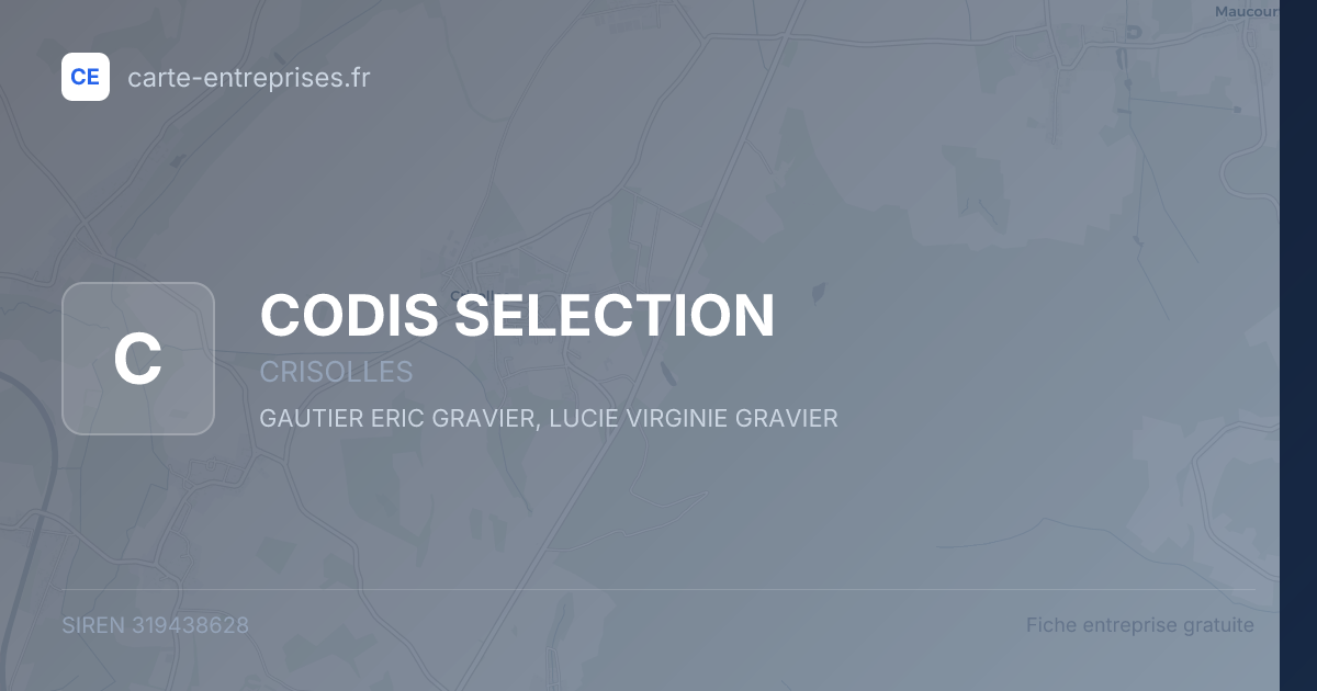CODIS SELECTION — 319438628 — fiche entreprise