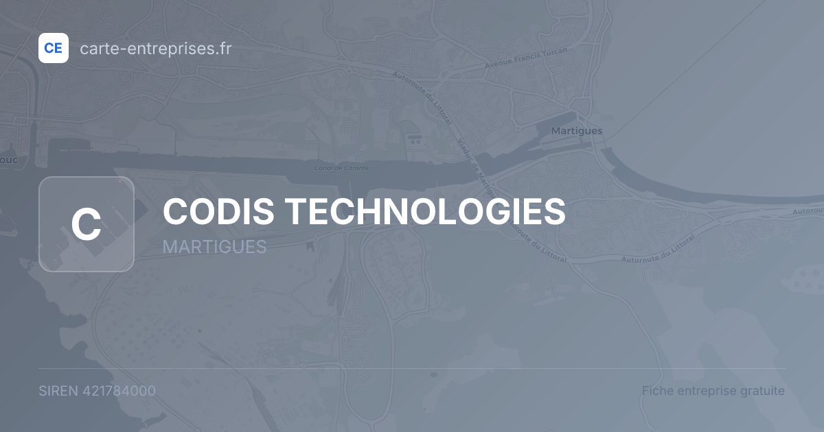 CODIS TECHNOLOGIES — 421784000 — fiche entreprise