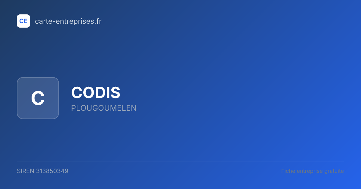 CODIS — 313850349 — fiche entreprise