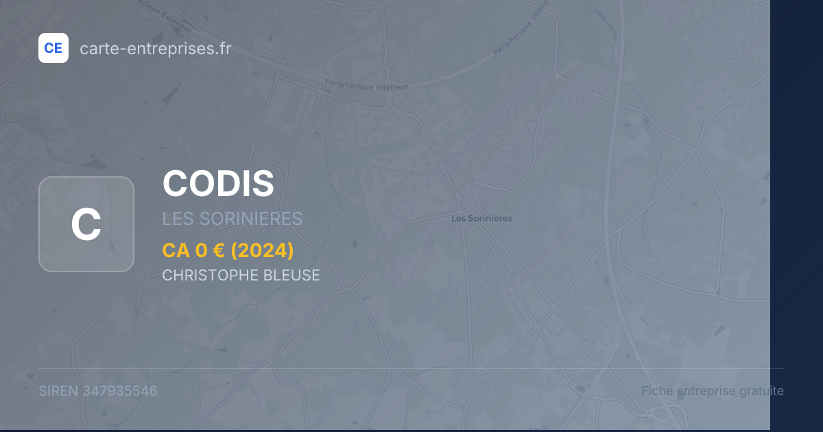 CODIS — 347935546 — fiche entreprise