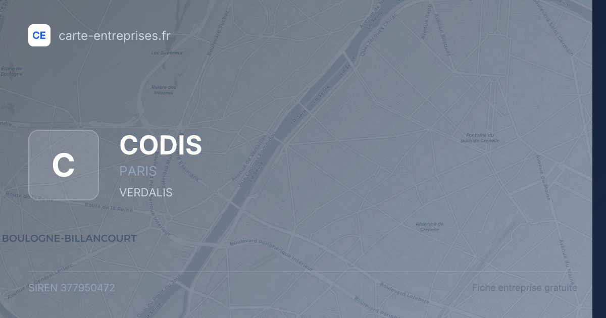 CODIS — 377950472 — fiche entreprise