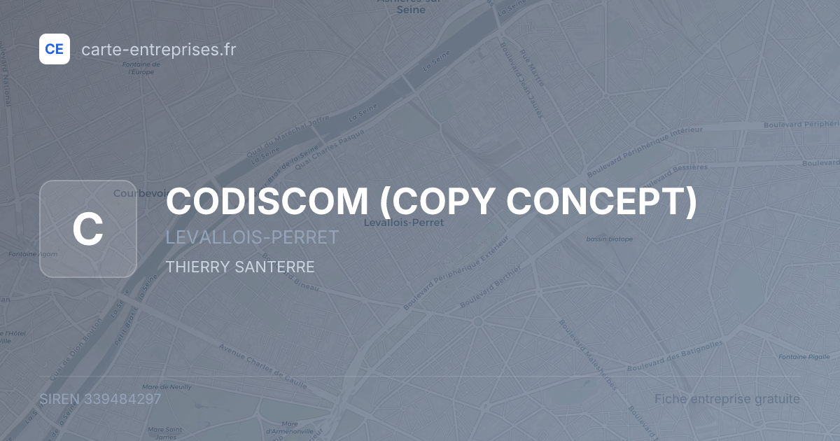CODISCOM (COPY CONCEPT) — 339484297 — fiche entreprise