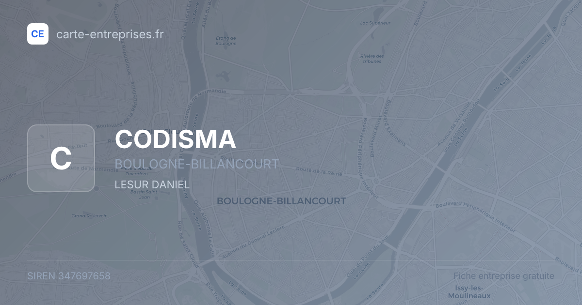 CODISMA — 347697658 — fiche entreprise