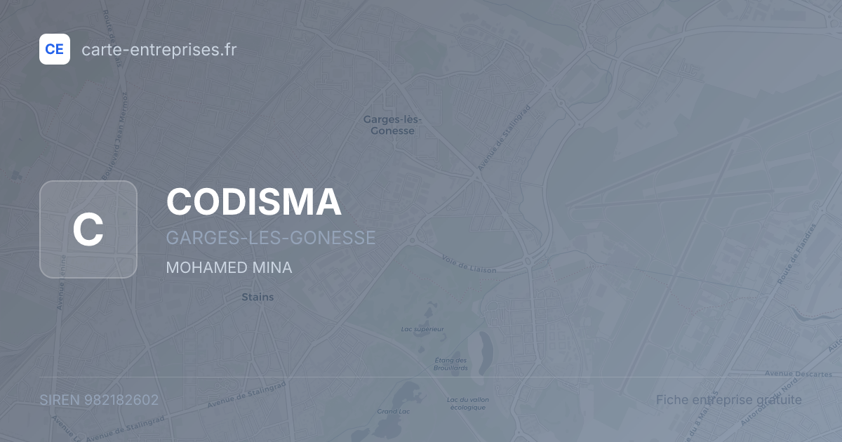 CODISMA — 982182602 — fiche entreprise