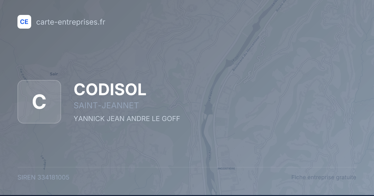 CODISOL — 334181005 — fiche entreprise