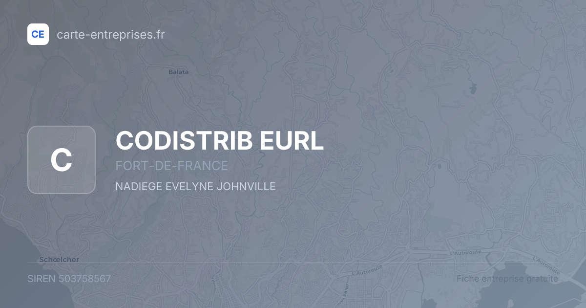 CODISTRIB EURL — 503758567 — fiche entreprise