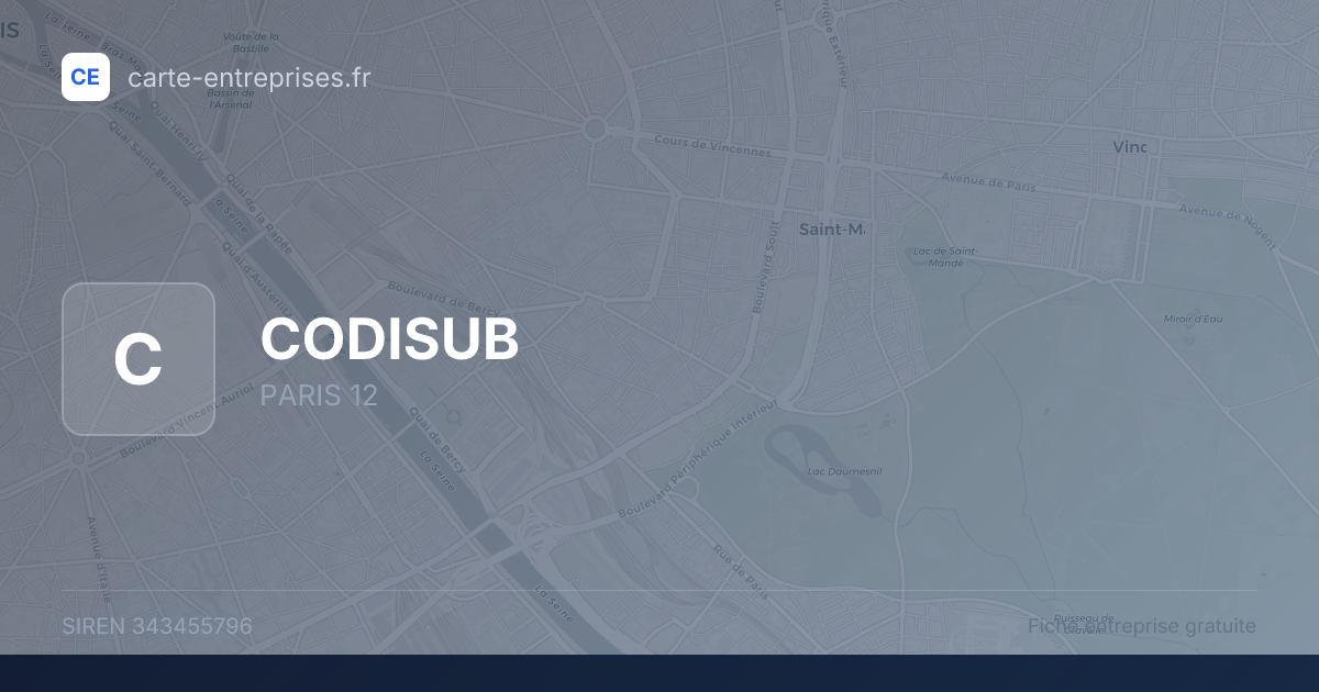 CODISUB — 343455796 — fiche entreprise