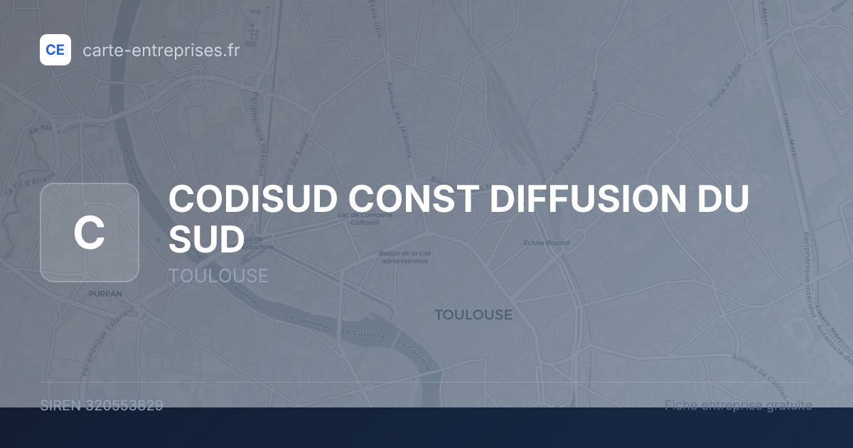 CODISUD CONST DIFFUSION DU SUD — 320553829 — fiche entreprise