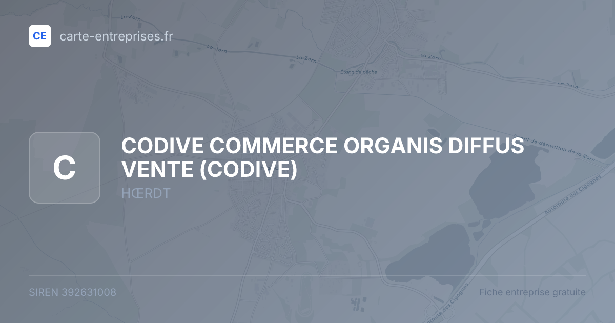 CODIVE COMMERCE ORGANIS DIFFUS VENTE (CODIVE) — 392631008 — fiche entreprise