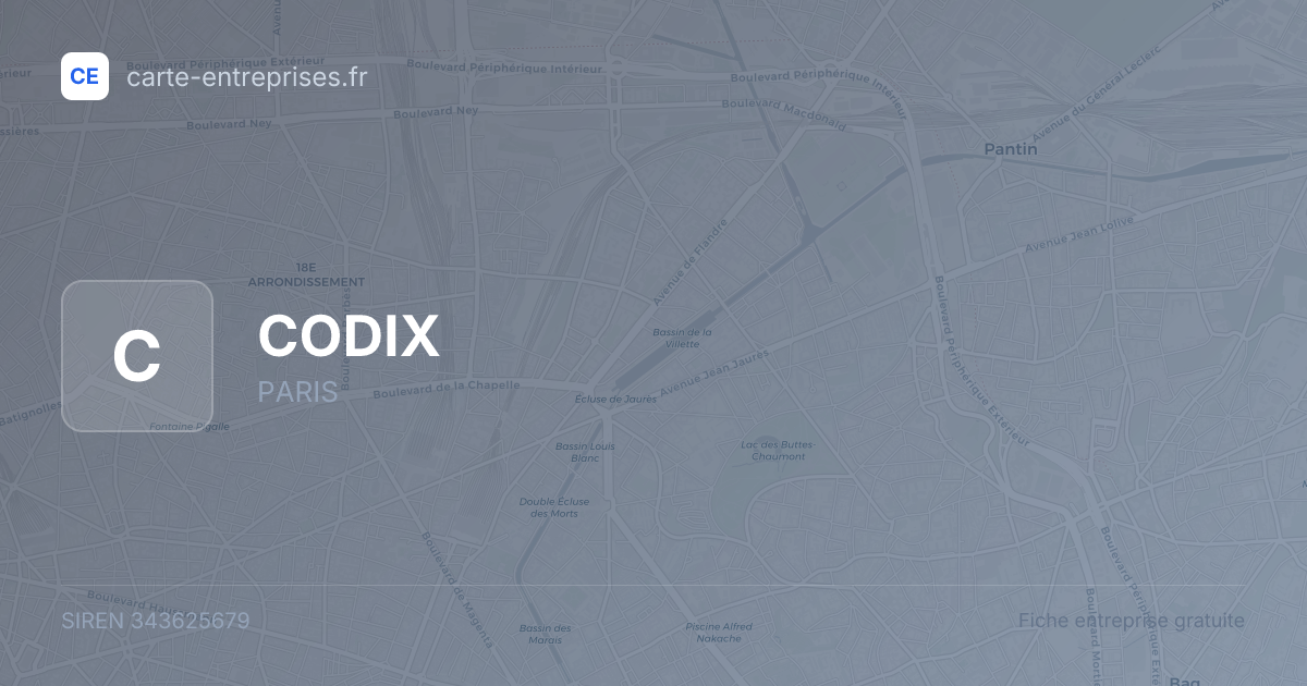 CODIX — 343625679 — fiche entreprise