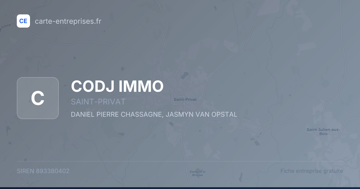 CODJ IMMO — 893380402 — fiche entreprise