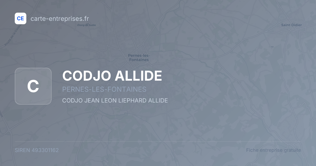CODJO ALLIDE — 493301162 — fiche entreprise