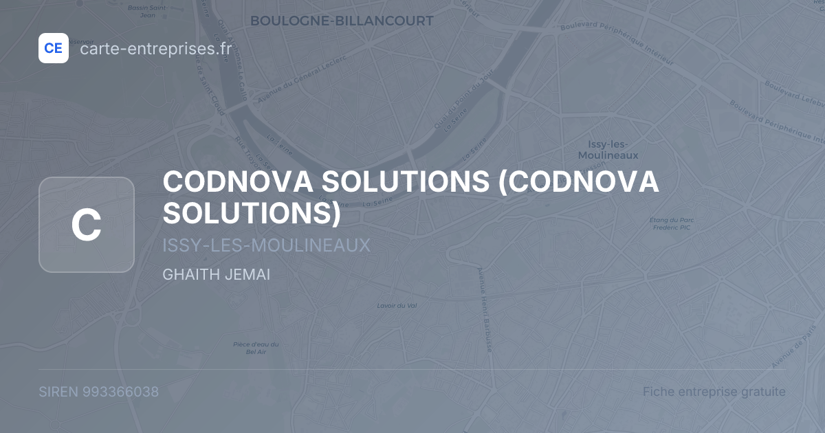 CODNOVA SOLUTIONS — 993366038 — fiche entreprise