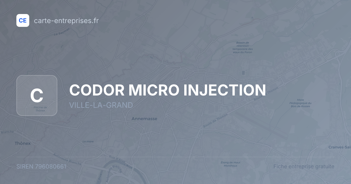 CODOR MICRO INJECTION — 796080661 — fiche entreprise