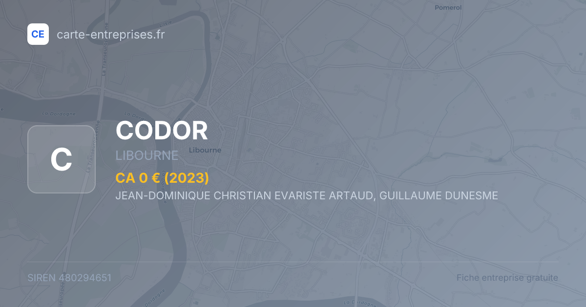 CODOR — 480294651 — fiche entreprise