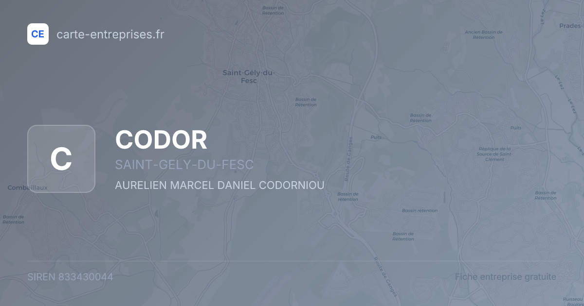 CODOR — 833430044 — fiche entreprise