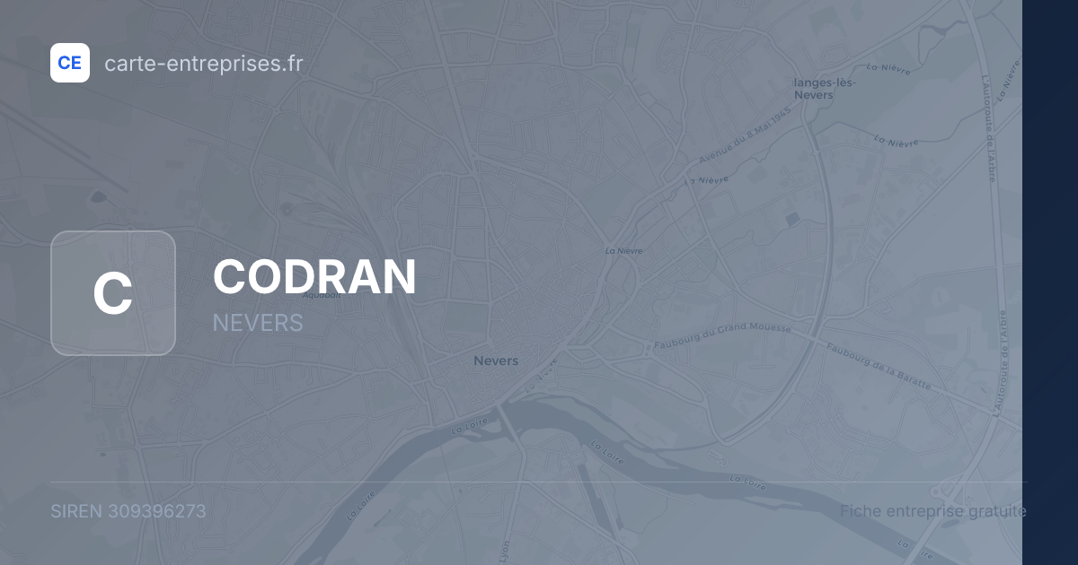 CODRAN — 309396273 — fiche entreprise