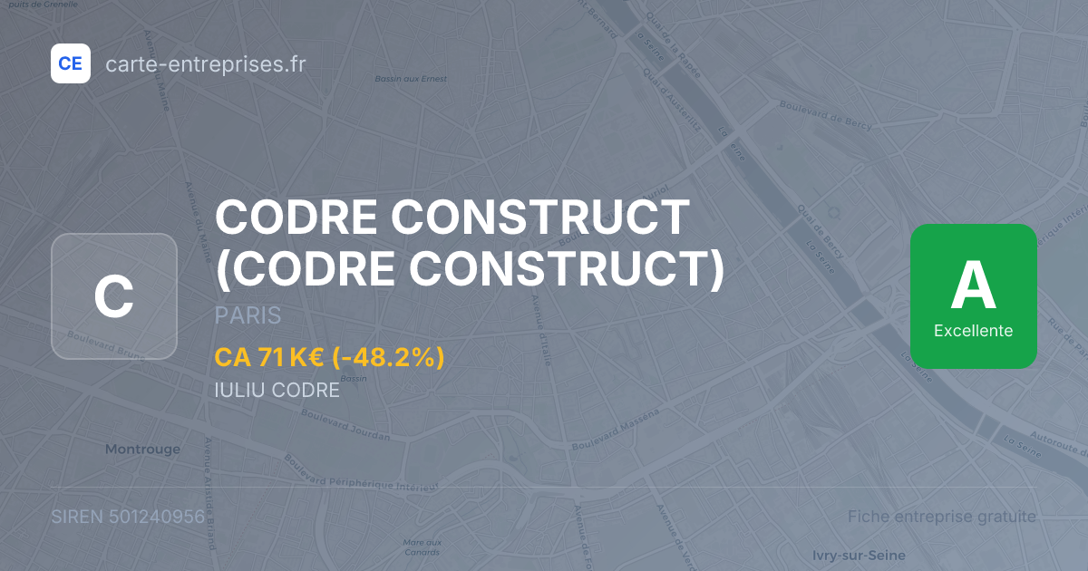 CODRE CONSTRUCT — 501240956 — fiche entreprise