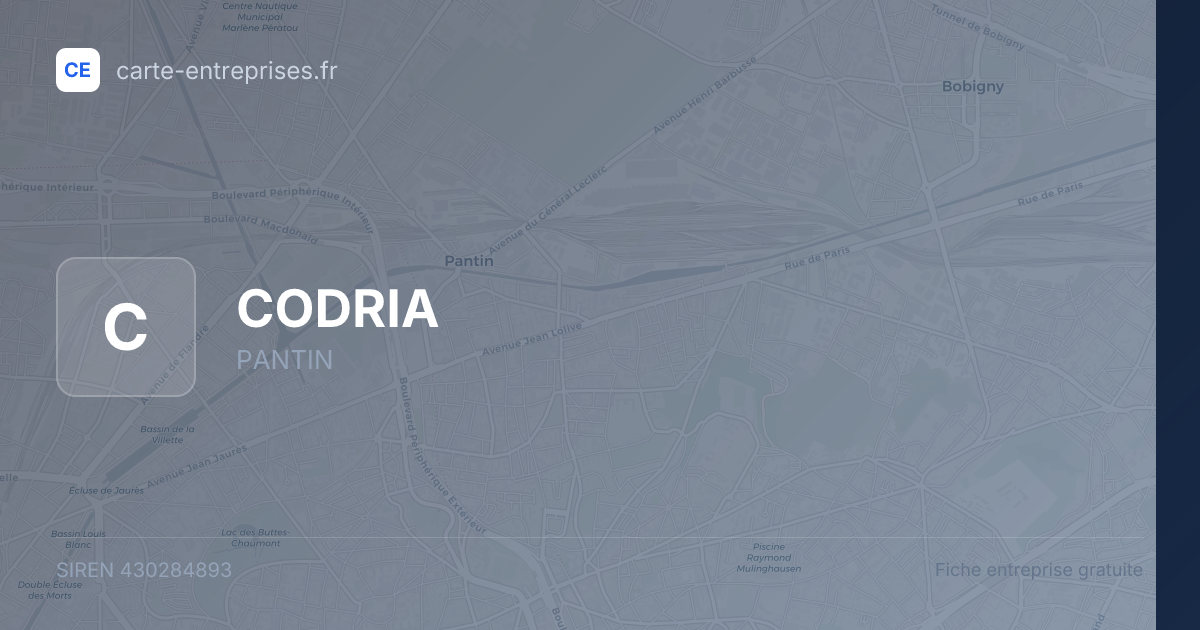 CODRIA — 430284893 — fiche entreprise
