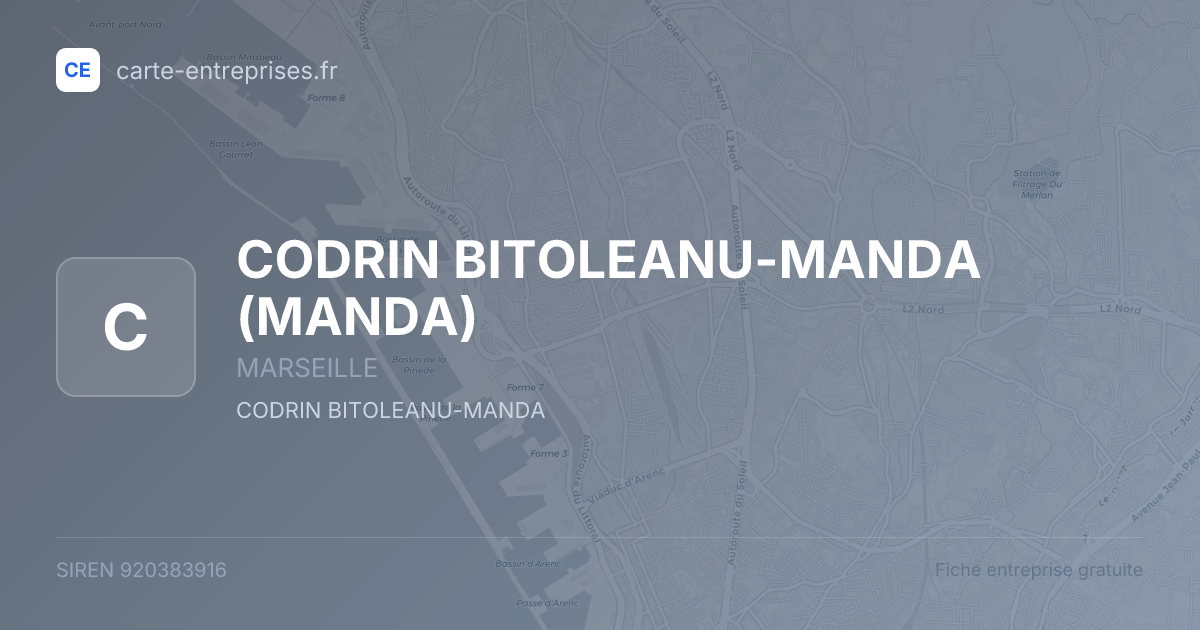 CODRIN BITOLEANU-MANDA (MANDA) — 920383916 — fiche entreprise