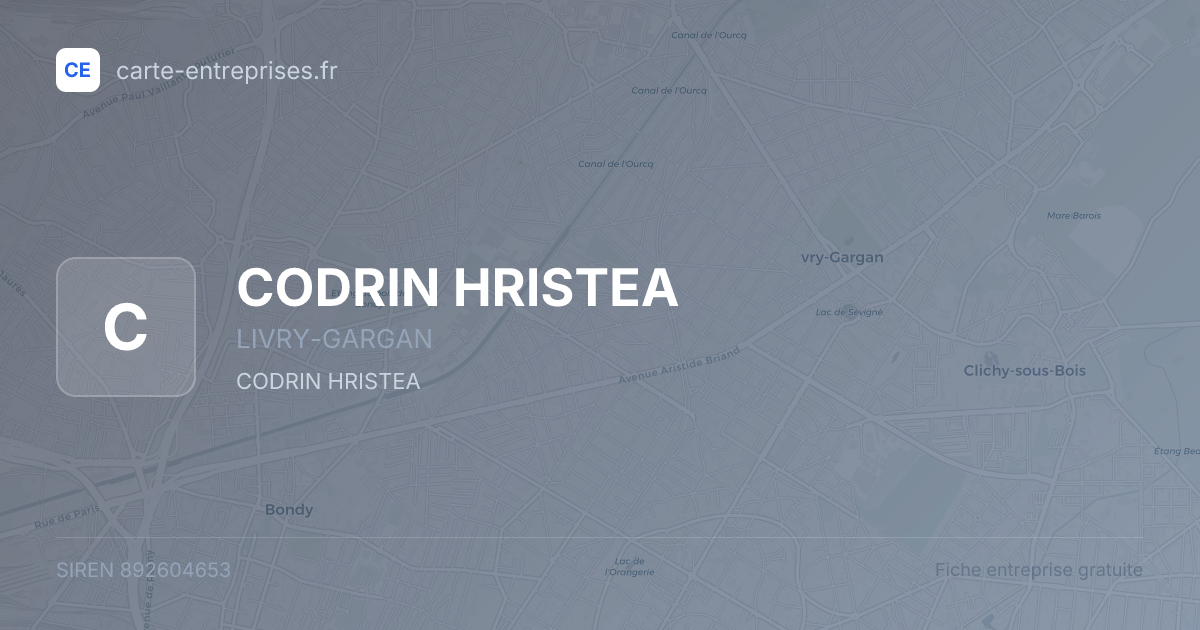 CODRIN HRISTEA — 892604653 — fiche entreprise