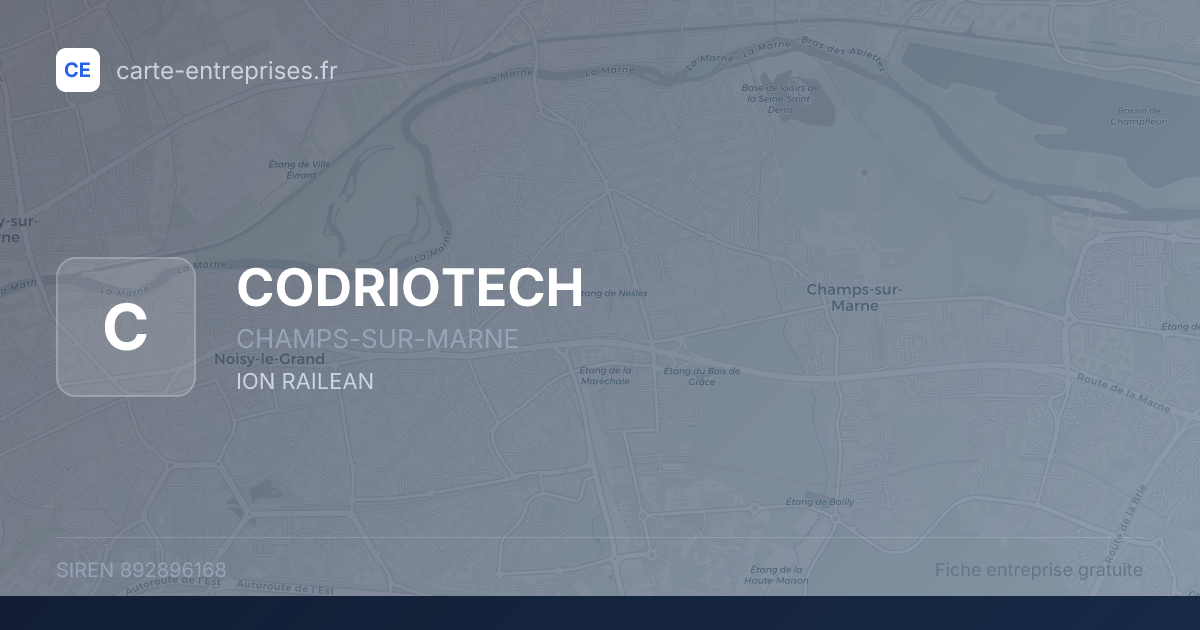 CODRIOTECH — 892896168 — fiche entreprise