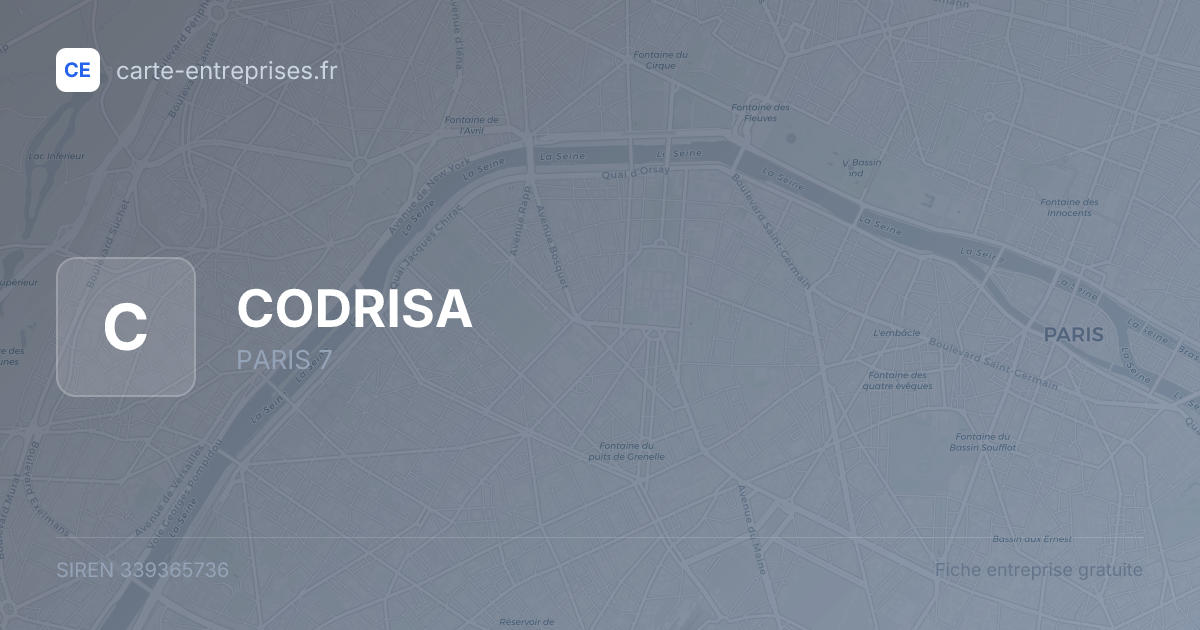 CODRISA — 339365736 — fiche entreprise