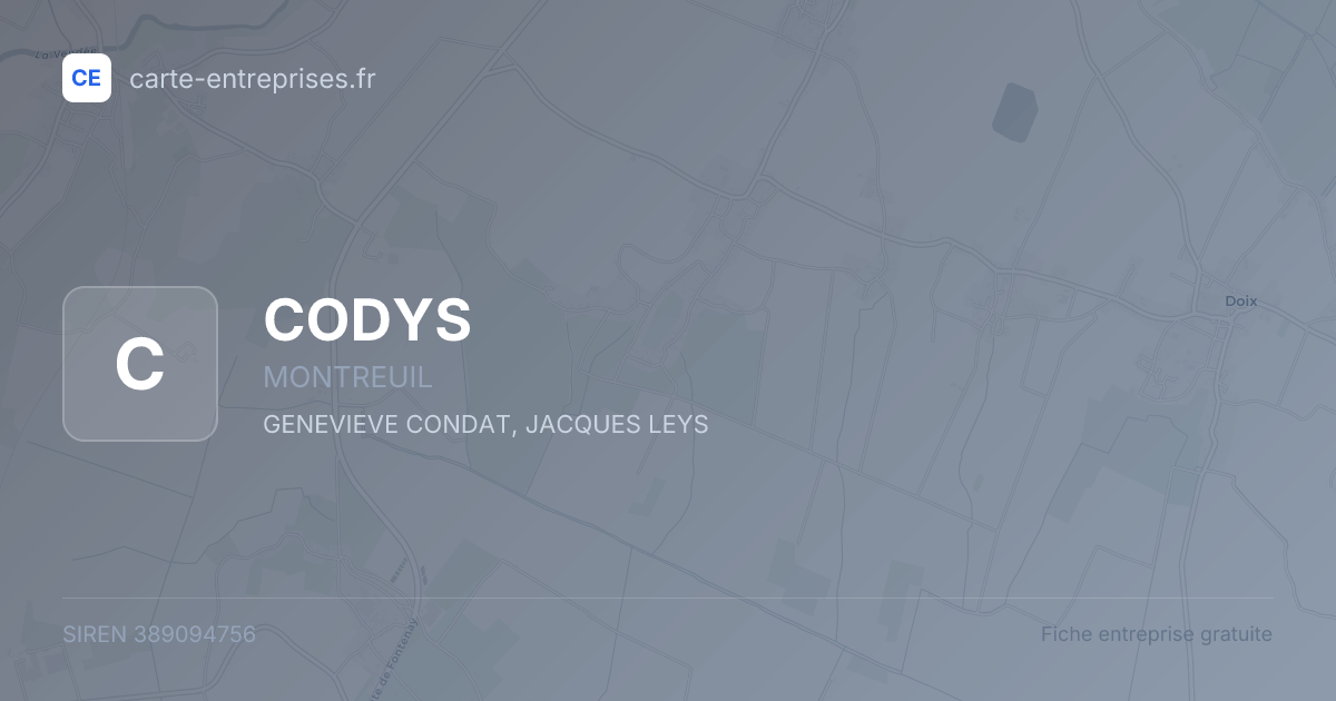 CODYS — 389094756 — fiche entreprise