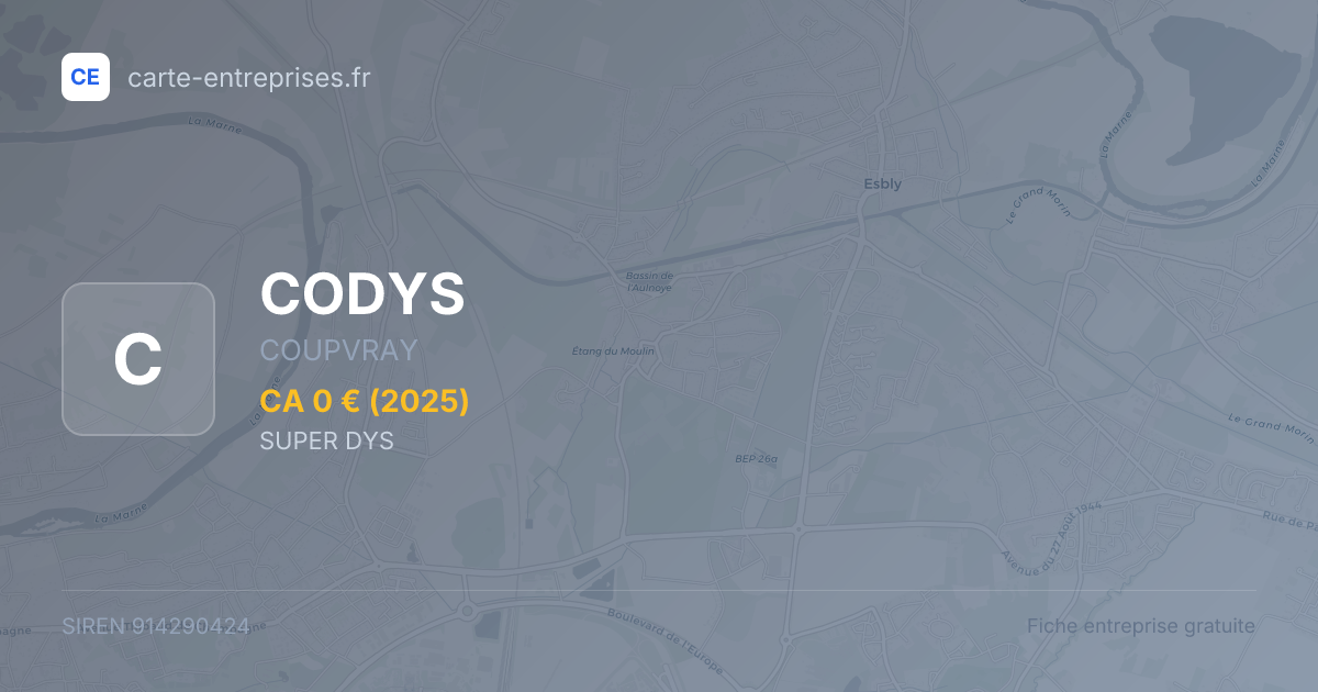 CODYS — 914290424 — fiche entreprise