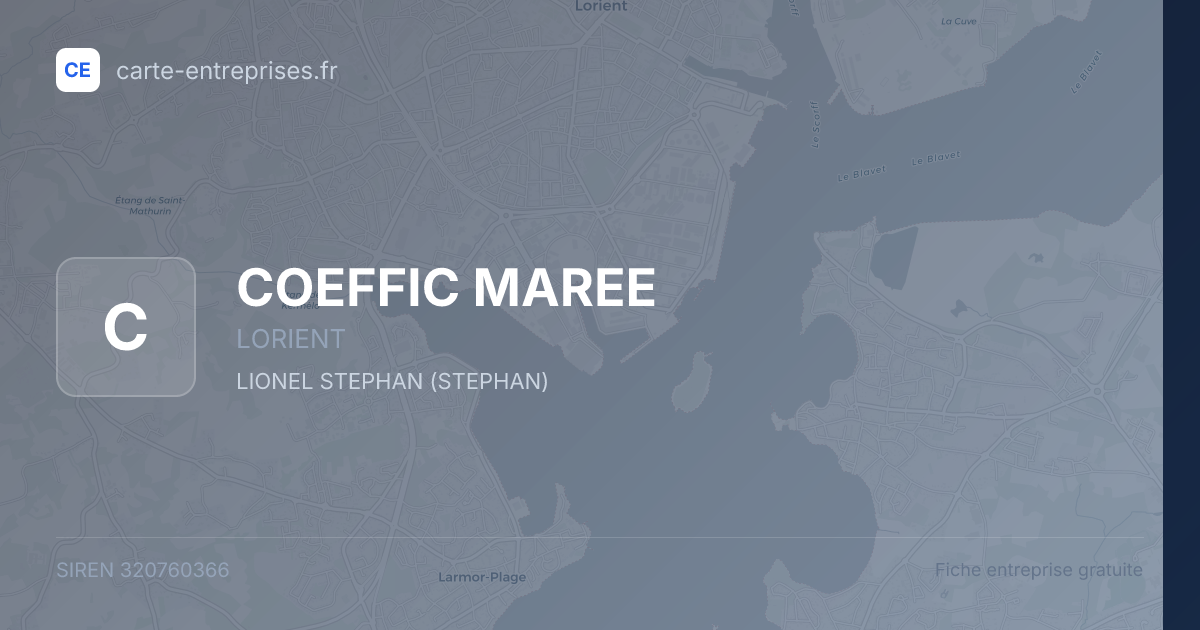 COEFFIC MAREE — 320760366 — fiche entreprise