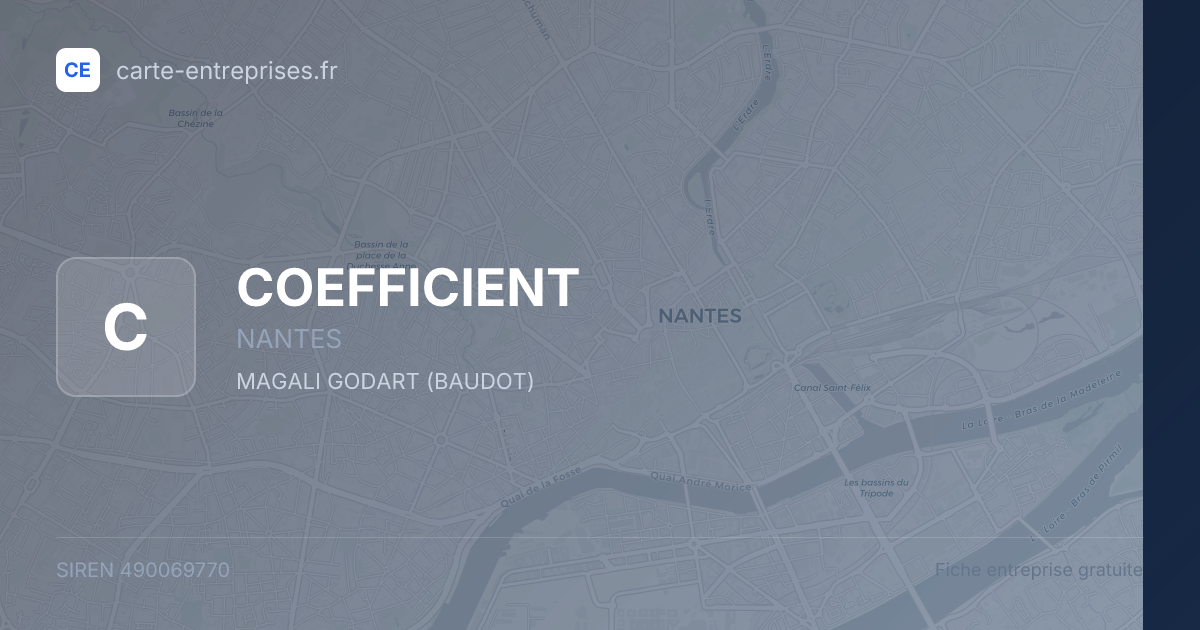 COEFFICIENT — 490069770 — fiche entreprise