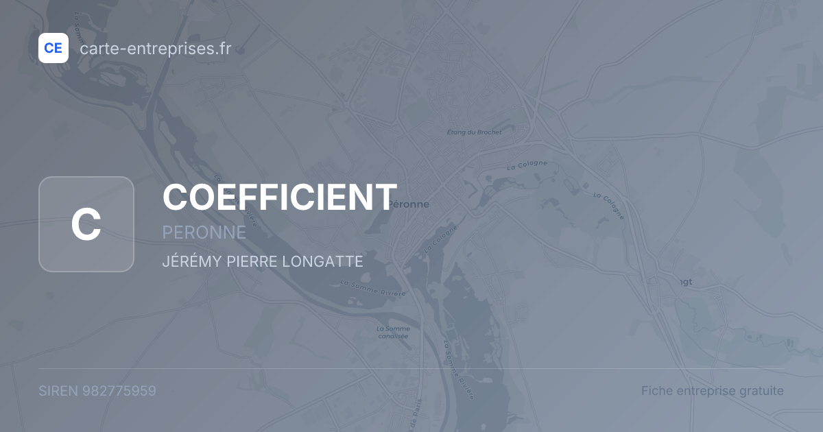 COEFFICIENT — 982775959 — fiche entreprise