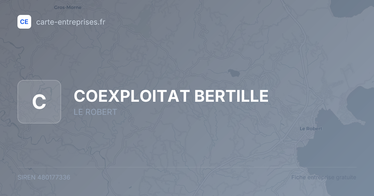COEXPLOITAT BERTILLE — 480177336 — fiche entreprise