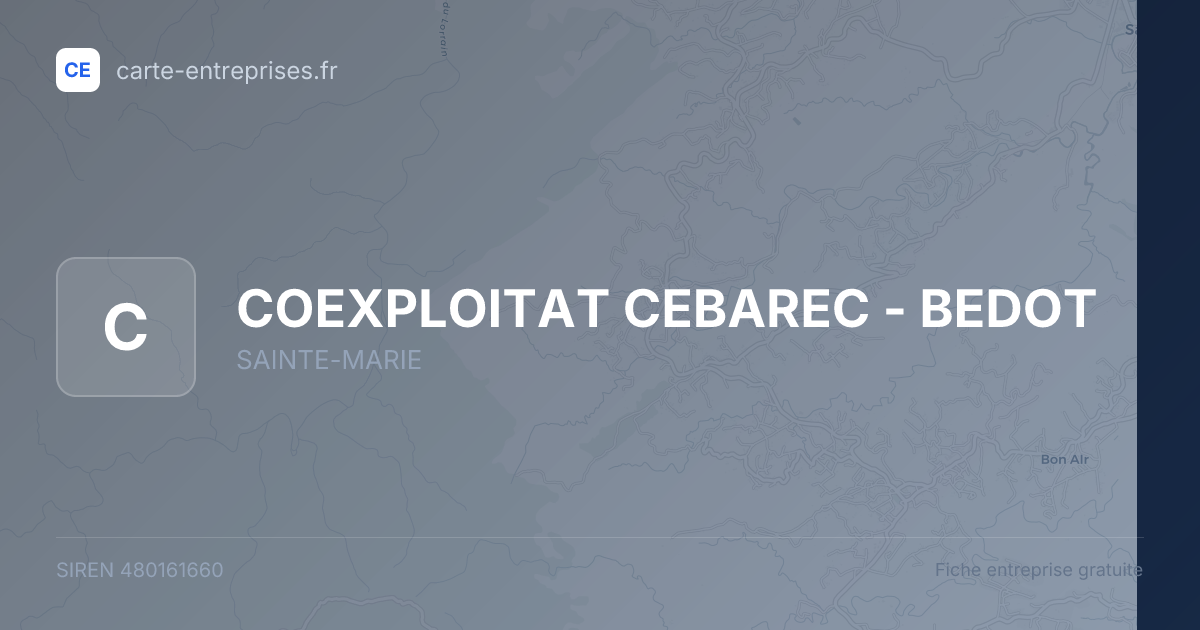 COEXPLOITAT CEBAREC - BEDOT — 480161660 — fiche entreprise