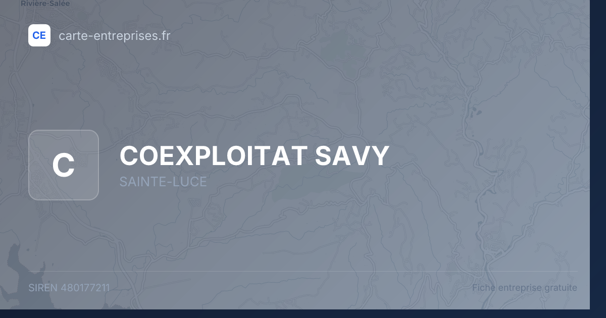 COEXPLOITAT SAVY — 480177211 — fiche entreprise