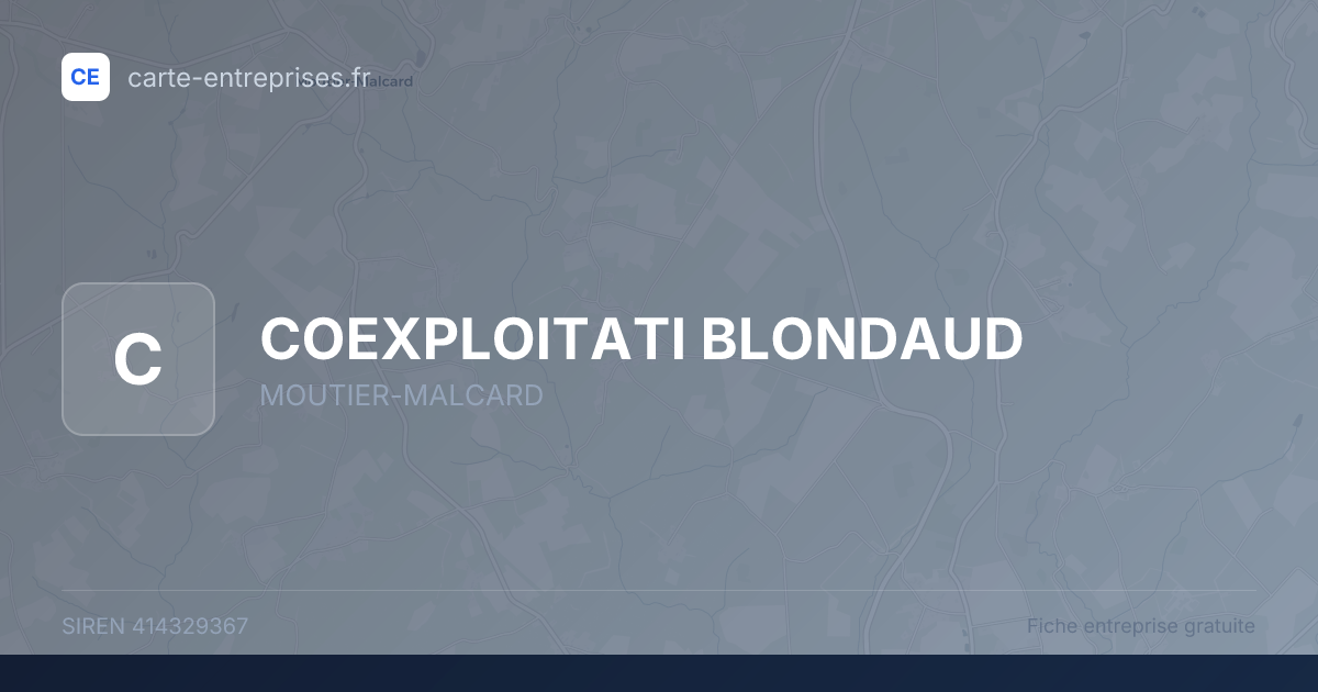 COEXPLOITATI BLONDAUD — 414329367 — fiche entreprise