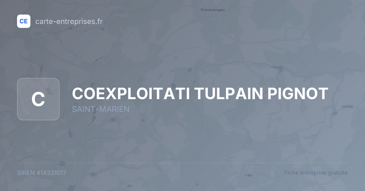 COEXPLOITATI TULPAIN PIGNOT — 414331017 — fiche entreprise