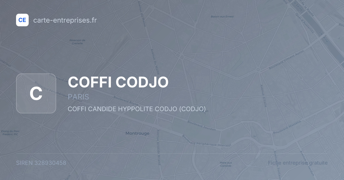 COFFI CODJO — 328930458 — fiche entreprise