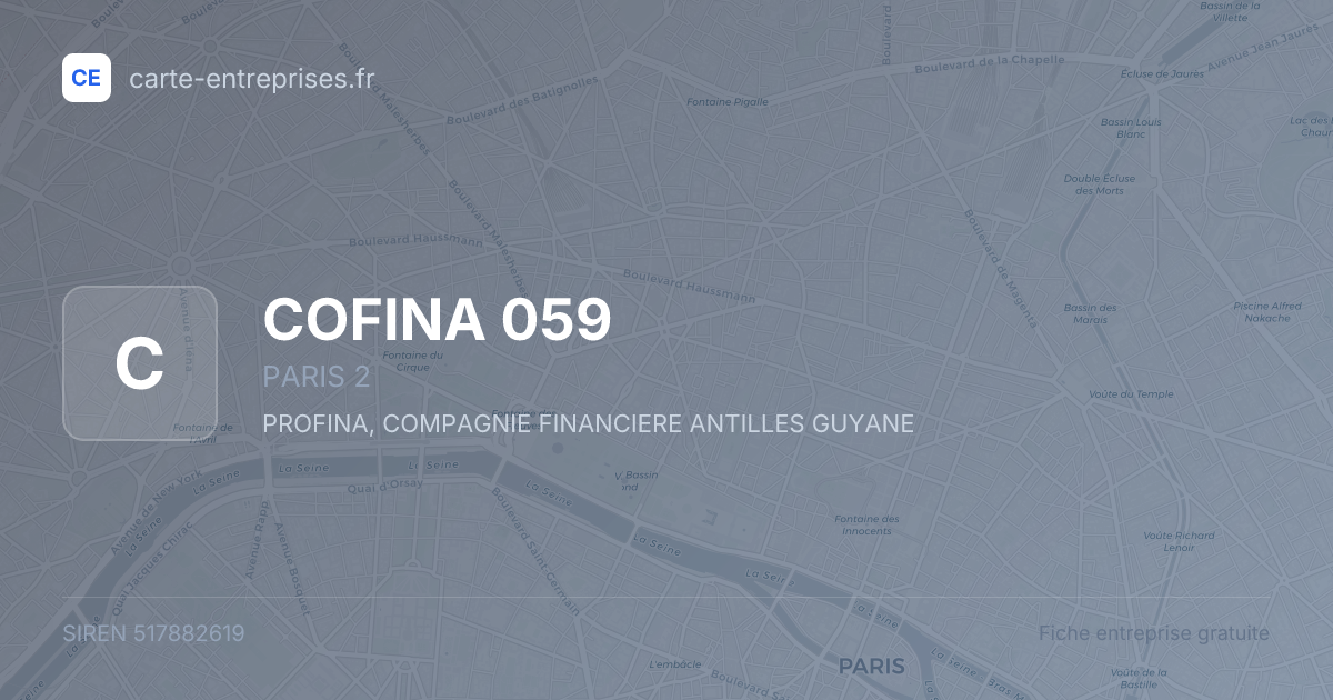 COFINA 059 — 517882619 — fiche entreprise