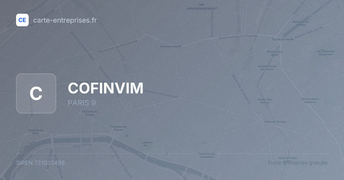 COFINVIM — 721033488 — fiche entreprise