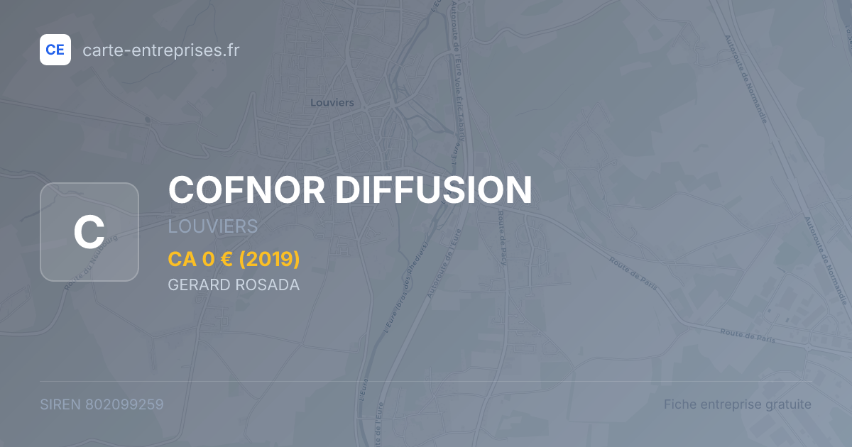 COFNOR DIFFUSION — 802099259 — fiche entreprise