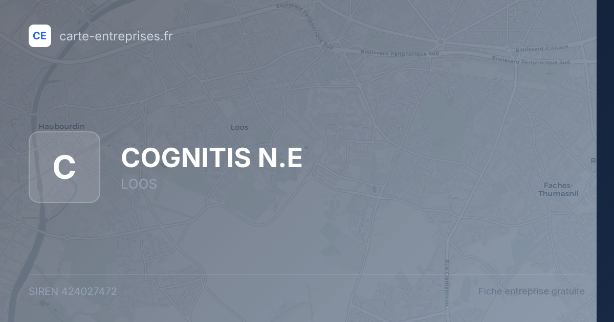 COGNITIS N.E — 424027472 — fiche entreprise