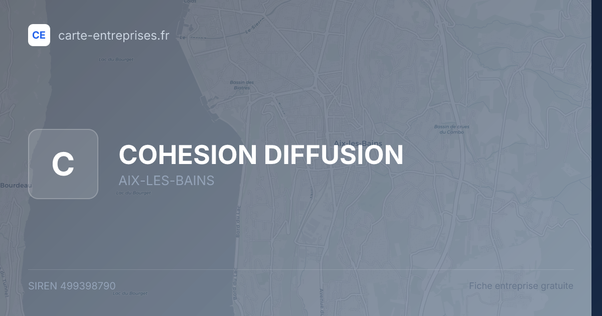 COHESION DIFFUSION — 499398790 — fiche entreprise